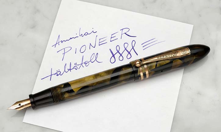 Pioneer töltőtoll írásképe