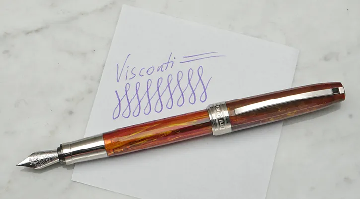 Visconti töltőtoll írásképe
