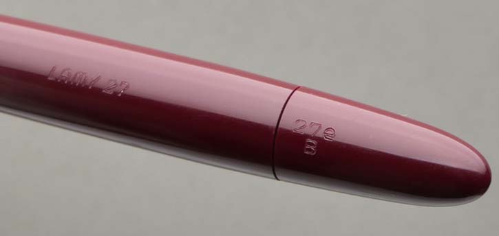Lamy 27e töltőtoll feliratok