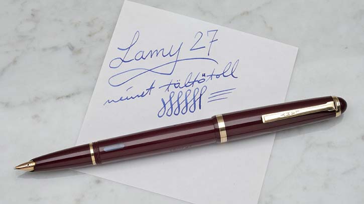 Lamy 27e töltőtoll írásképe