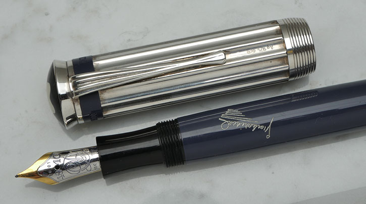Montblanc Charles Dickens fountain pen cap and nib