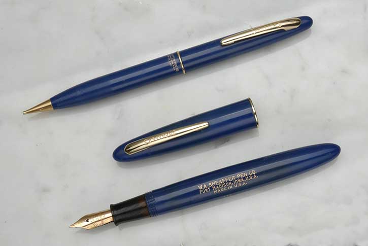 Blue Sheaffer 350 pen and pencil set