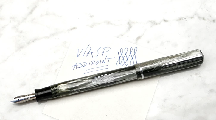 1938-as WASP töltőtoll írásképe