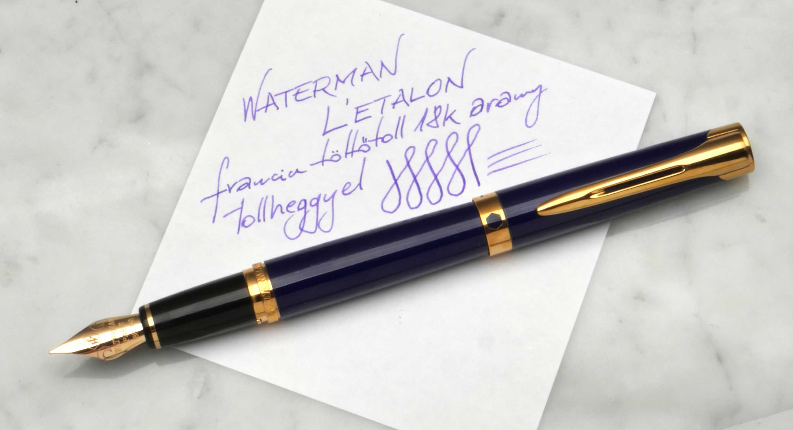 Waterman L'etalon Blue töltőtoll írásképe