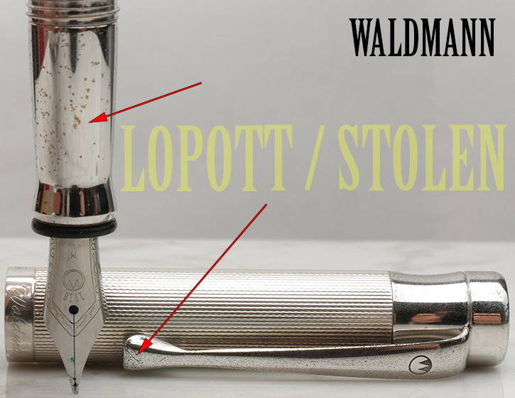 Stoen lopott Waldmann fountain pen töltőtoll